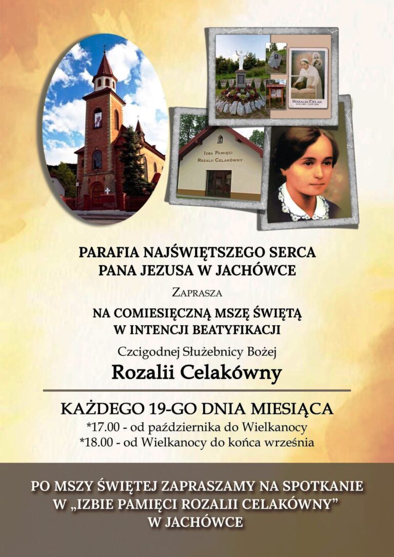 Comiesięczna Msza Święta w intencji beatyfikacji Rozalii Celakówny